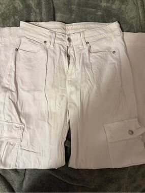 American Eagle Outfitters White Cargo Trousers